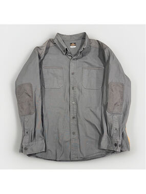 Ridgecut Toughwear Shirt Mens XL Gray Ripstop Workwear Elbow Patch L1